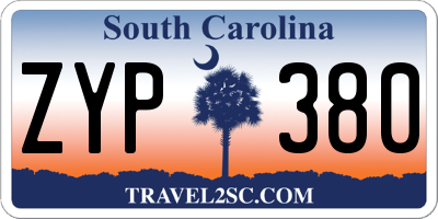 SC license plate ZYP380