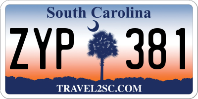 SC license plate ZYP381