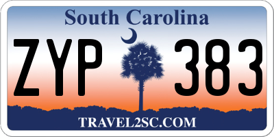 SC license plate ZYP383