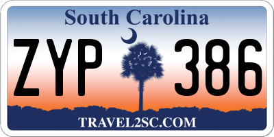 SC license plate ZYP386