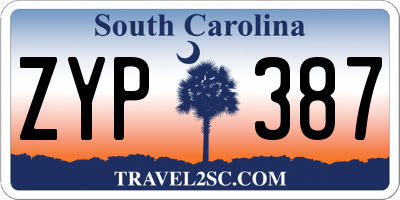 SC license plate ZYP387