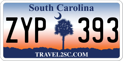 SC license plate ZYP393