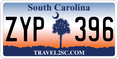 SC license plate ZYP396