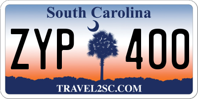 SC license plate ZYP400