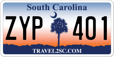 SC license plate ZYP401