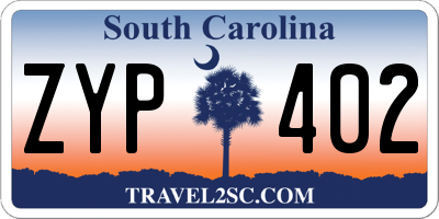 SC license plate ZYP402