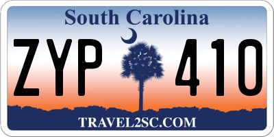 SC license plate ZYP410