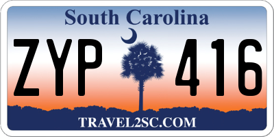 SC license plate ZYP416