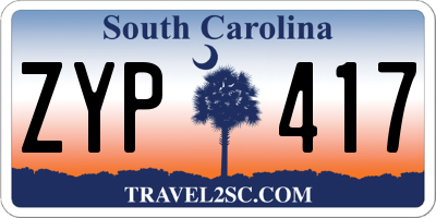 SC license plate ZYP417