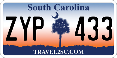 SC license plate ZYP433