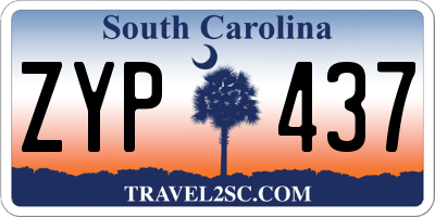 SC license plate ZYP437
