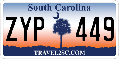 SC license plate ZYP449