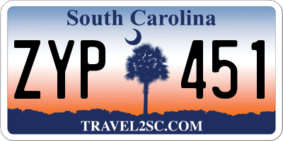 SC license plate ZYP451