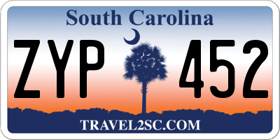 SC license plate ZYP452