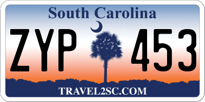 SC license plate ZYP453