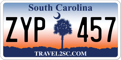 SC license plate ZYP457