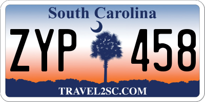 SC license plate ZYP458