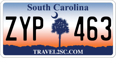 SC license plate ZYP463