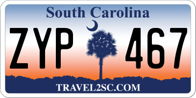 SC license plate ZYP467
