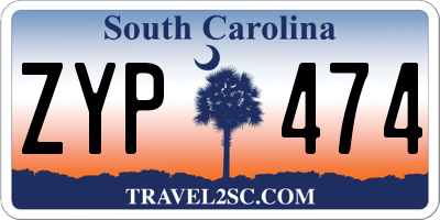 SC license plate ZYP474
