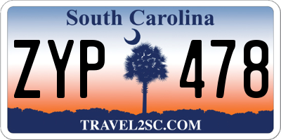 SC license plate ZYP478