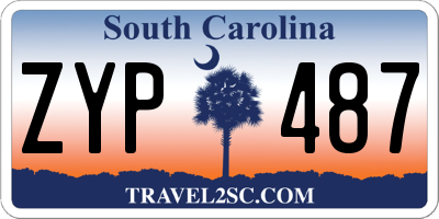 SC license plate ZYP487