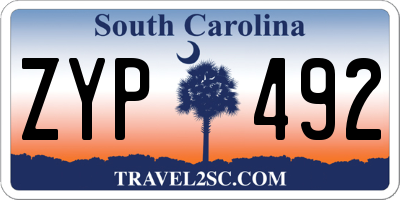SC license plate ZYP492