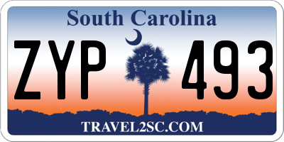 SC license plate ZYP493