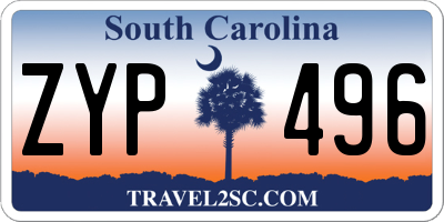 SC license plate ZYP496