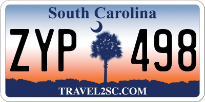 SC license plate ZYP498