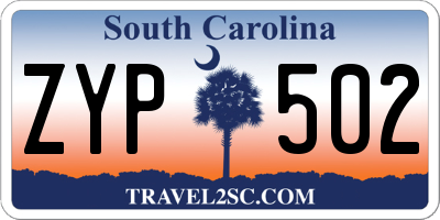 SC license plate ZYP502