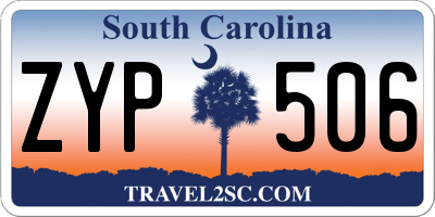 SC license plate ZYP506