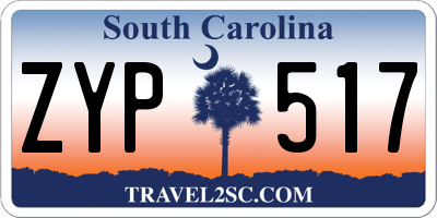 SC license plate ZYP517