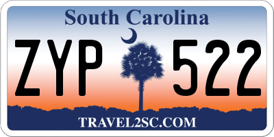 SC license plate ZYP522