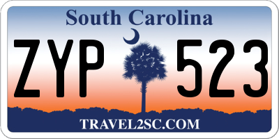 SC license plate ZYP523