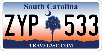 SC license plate ZYP533