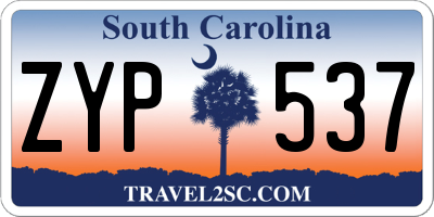 SC license plate ZYP537