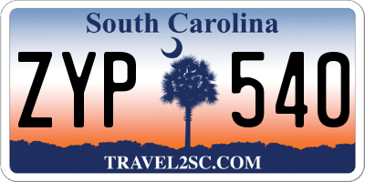 SC license plate ZYP540