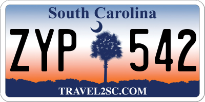 SC license plate ZYP542