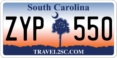 SC license plate ZYP550