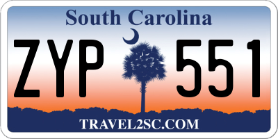 SC license plate ZYP551