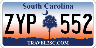 SC license plate ZYP552
