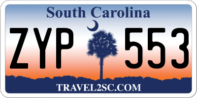 SC license plate ZYP553