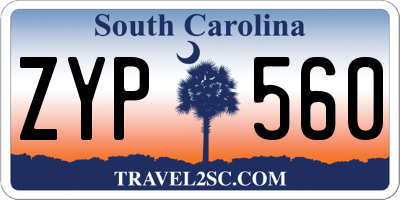 SC license plate ZYP560