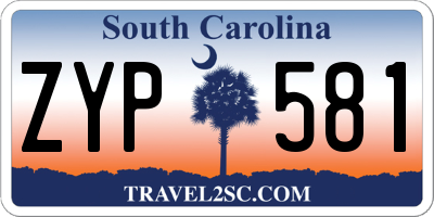 SC license plate ZYP581