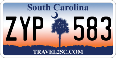SC license plate ZYP583
