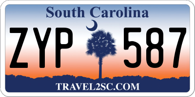 SC license plate ZYP587