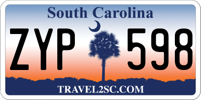 SC license plate ZYP598
