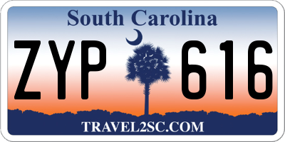 SC license plate ZYP616