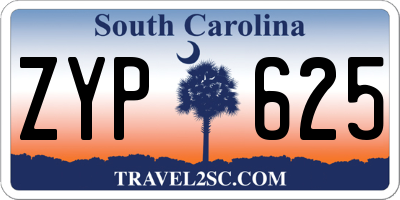 SC license plate ZYP625